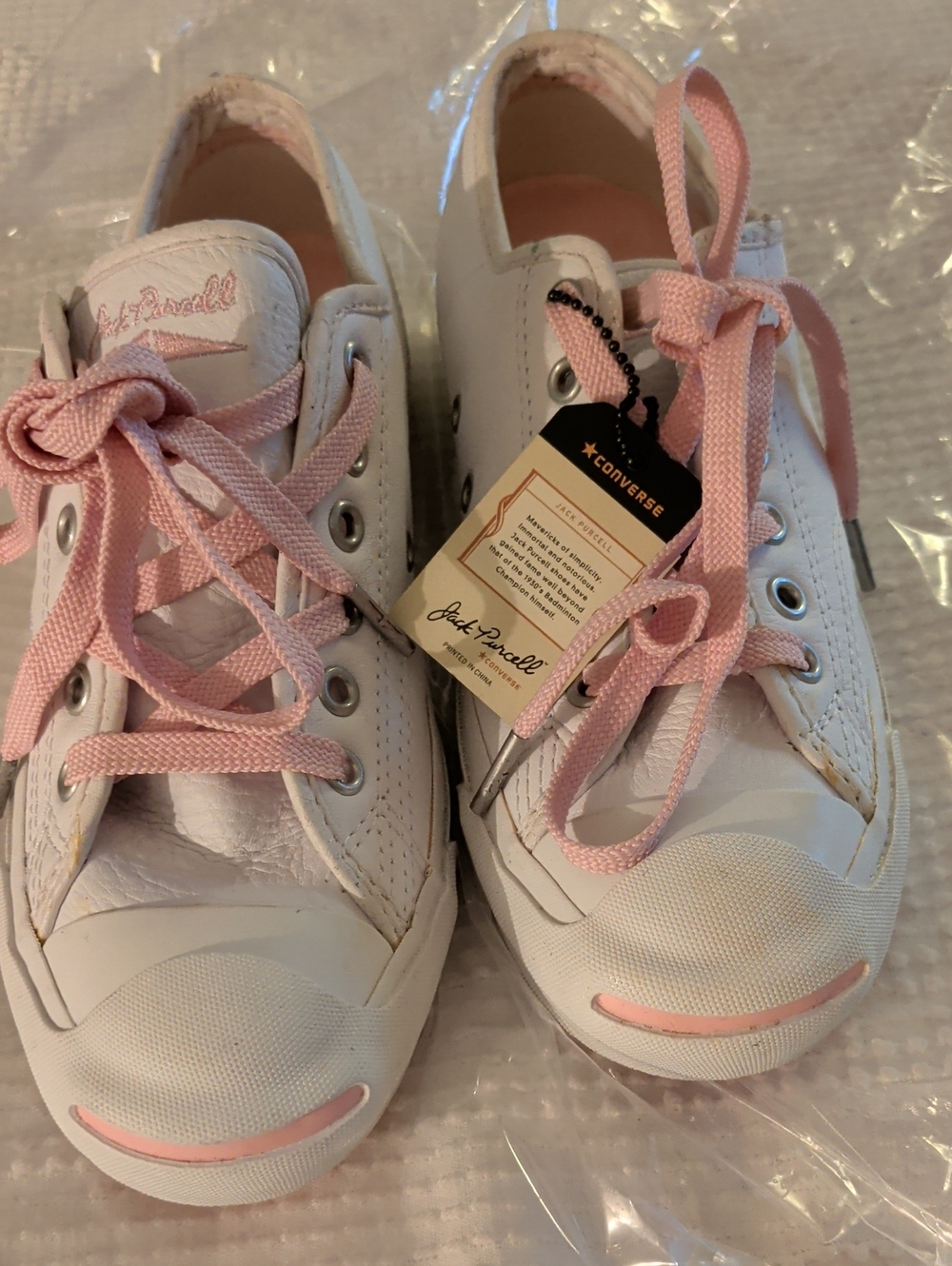 Converse Kids Jack Purcell Low Top Sneakers - White Pink